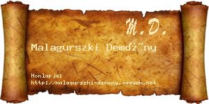 Malagurszki Demény névjegykártya